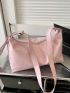Baby Pink Hobo Bag Minimalist Adjustable Strap For Daily