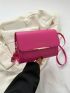 Mini Square Bag Letter Detail Metal Decor Flap Adjustable Strap