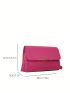 Mini Square Bag Letter Detail Metal Decor Flap Adjustable Strap