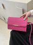 Mini Square Bag Letter Detail Metal Decor Flap Adjustable Strap