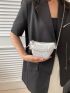 Mini Evening Bag Glamorous Rhinestone Decor Chain Zipper
