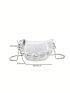 Mini Evening Bag Glamorous Rhinestone Decor Chain Zipper