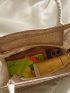 Orange Pattern Square Bag Double Handle For Daily