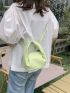Mini Hobo Bag Litchi Embossed Snap Button PU