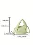 Mini Hobo Bag Litchi Embossed Snap Button PU