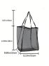 Fashion High Capacity Mesh Shoulder Bag Shopping Bag, Clear Bag