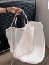 Fashion High Capacity Mesh Shoulder Bag Shopping Bag, Clear Bag