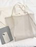 Fashion High Capacity Mesh Shoulder Bag Shopping Bag, Clear Bag