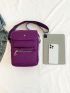 Mini Square Bag Oxford Zip Front Purple