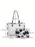 Clear Shoulder Tote Bag With Inner Pouch Contrast Binding