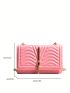 Mini Square Bag Quilted Tassel Decor Flap PU