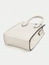 Mini Square Bag Embossed Detail Contrast Binding