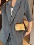 Mini Square Bag Metallic Pattern Twist Lock Chain Strap