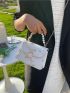 Mini Flower Embroidered Square Bag Faux Pearl Beaded