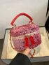 Mini Sequin Decor Chain Bucket Bag