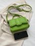 Mini Flap Square Bag Crocodile Embossed Minimalist Green