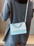 Small Flap Square Bag Ruched Detail Metal Decor