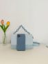 Small Flap Square Bag Ruched Detail Metal Decor