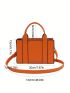 Mini Square Bag Neon Orange Double Handle Contrast Binding