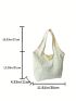 Solid Color Shopper Bag Double Handle Casual Style