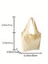 Solid Color Shopper Bag Double Handle Casual Style