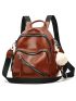 Vegan Leather Mini Backpack Cute Convertible Small Shoulder Bag for Girls Women