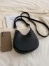 Litchi Embossed Hobo Bag Fashion Black