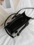 Minimalist Double Handle Square Bag Fashion Black