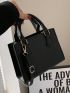Minimalist Double Handle Square Bag Fashion Black