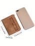 Minimalist Small Wallet Snap Button Brown