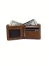 Letter Patch Decor Small Wallet Bifold Black