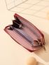 Crocodile Embossed Long Wallet Zipper Red