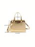 Small Square Bag Gold Funky Double Handle