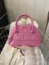 Quilted Dome Bag Pink Fashionable Satchel Bag