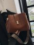 Medium Bucket Bag Turn Lock Vintage Zipper