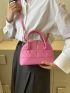 Small Dome Bag Quilted Pattern Solid Pink