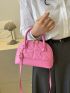 Small Dome Bag Quilted Pattern Solid Pink