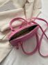 Small Dome Bag Quilted Pattern Solid Pink