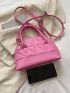 Small Dome Bag Quilted Pattern Solid Pink