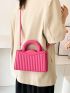 Small Square Bag Embossed Detail Neon Pink Funky