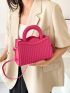 Small Square Bag Embossed Detail Neon Pink Funky