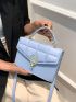 Mini Flap Square Bag Embossed Detail Metal Decor