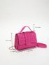 Mini Square Bag Crocodile Embossed Pink Fashionable Flap