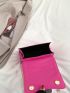 Mini Square Bag Crocodile Embossed Pink Fashionable Flap