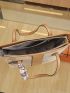 All Over Print Shoulder Tote Bag Twilly Scarf Decor Double Handle For Work