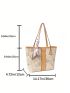 All Over Print Shoulder Tote Bag Twilly Scarf Decor Double Handle For Work