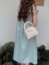 Mini Square Bag Beige Minimalist Double Handle For Daily