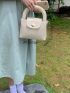 Mini Square Bag Beige Minimalist Double Handle For Daily