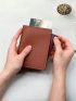 Slim Brown Passport Case Portable Card Holder