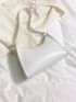 Small Baguette Bag White Fashionable Shoulder Bag For Daily